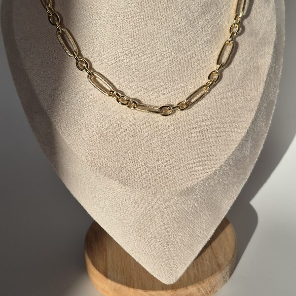 Paper Clip Design Necklace & Bracelet Set W/Earrings