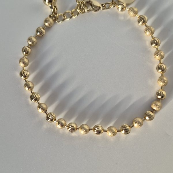 Beaded Laminated Gold Bracelet W/Charms